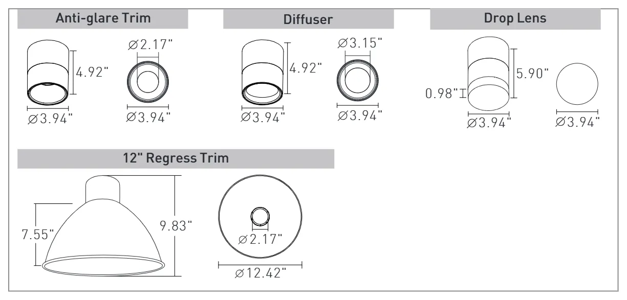 4 in cylinder: dimensions