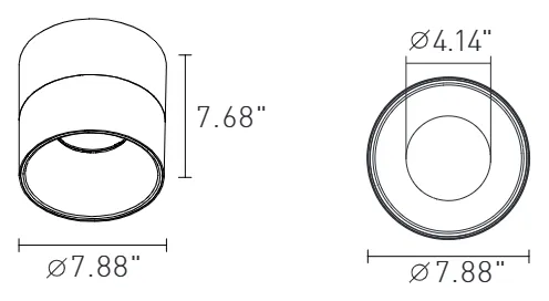8 in cylinder: dimensions