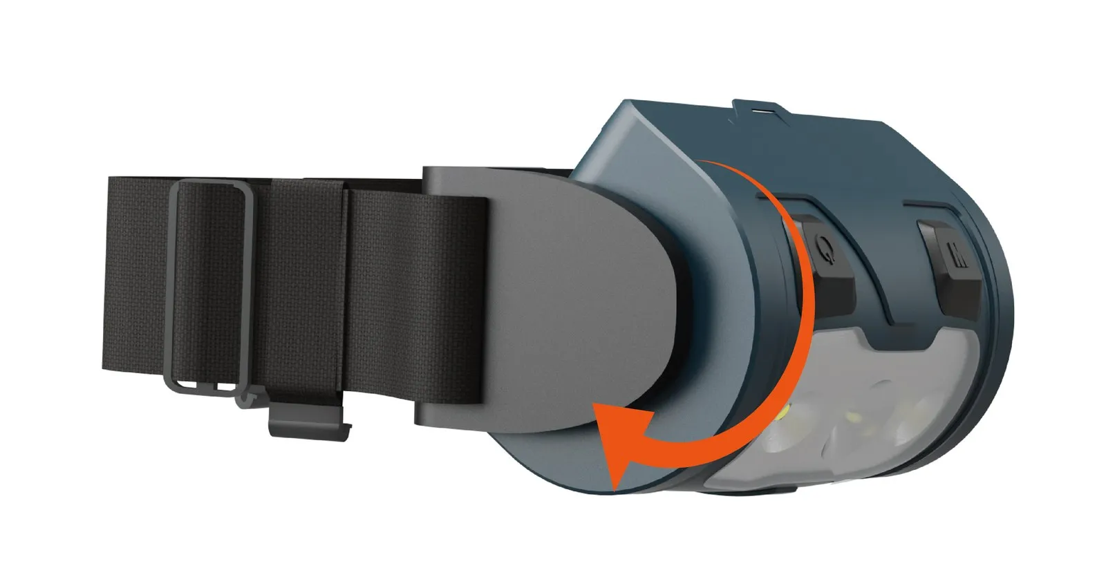Headband mounting: the light turns 360°