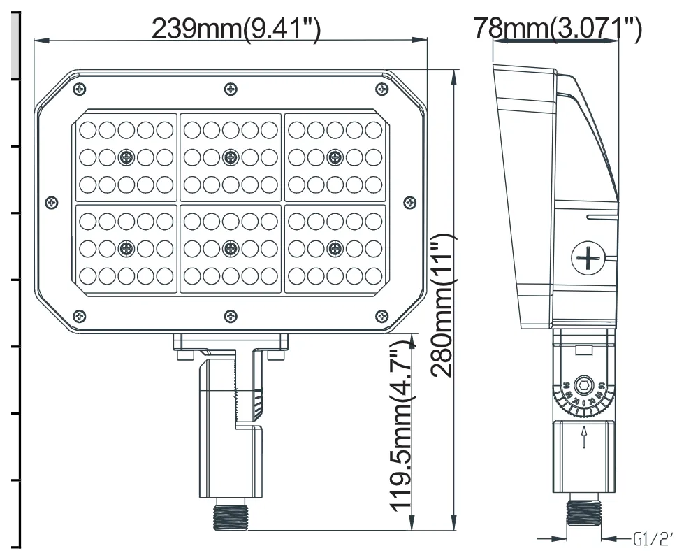 50 W: dimensions