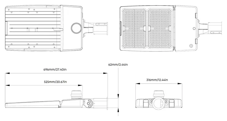 200–300 W housing: dimensions