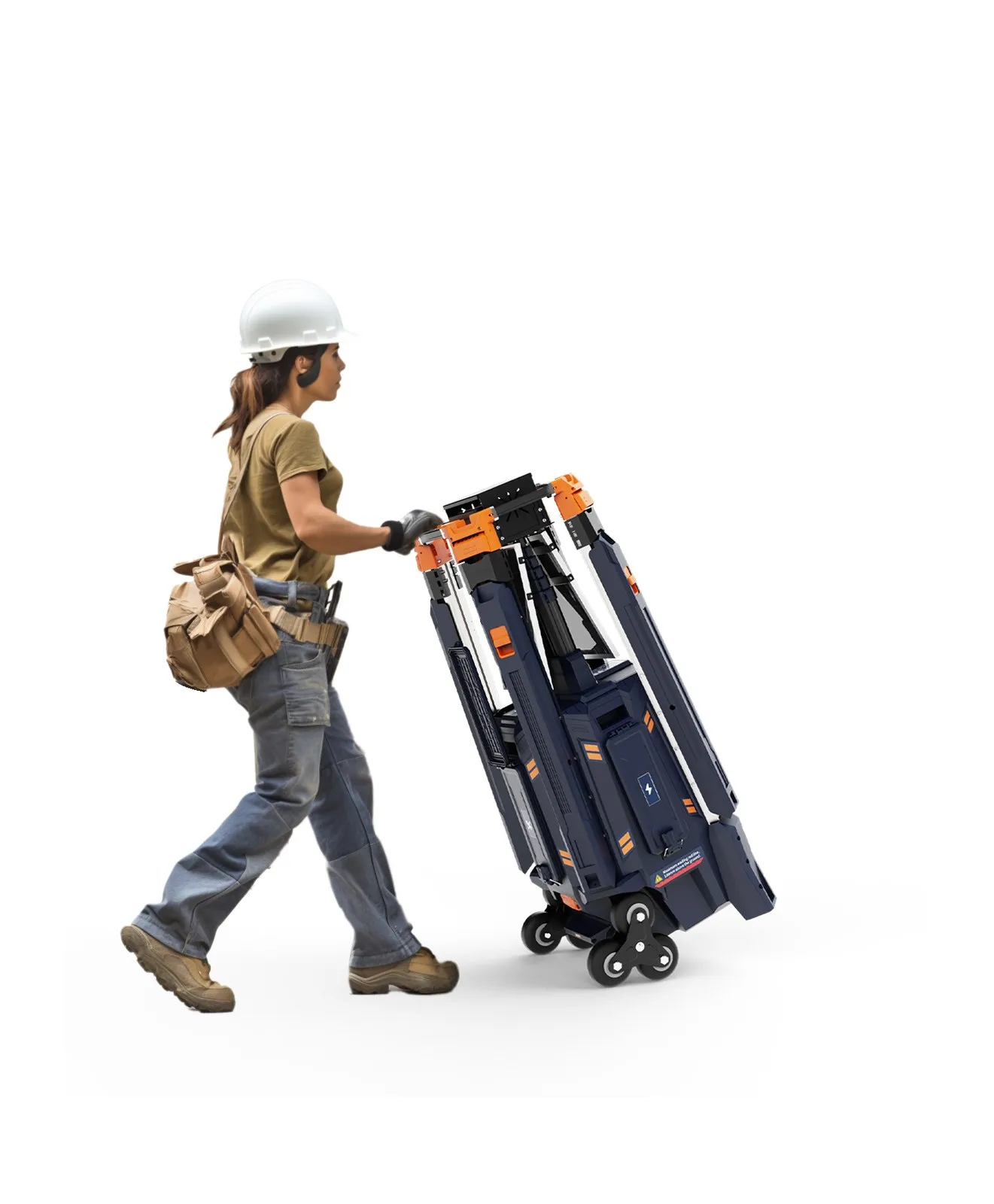 PPS-500 folded and wheeled by one person