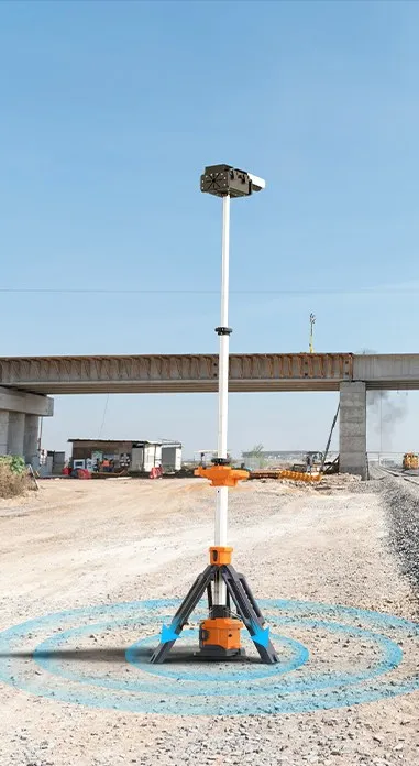 PPS-200 raised beside a bridge works site