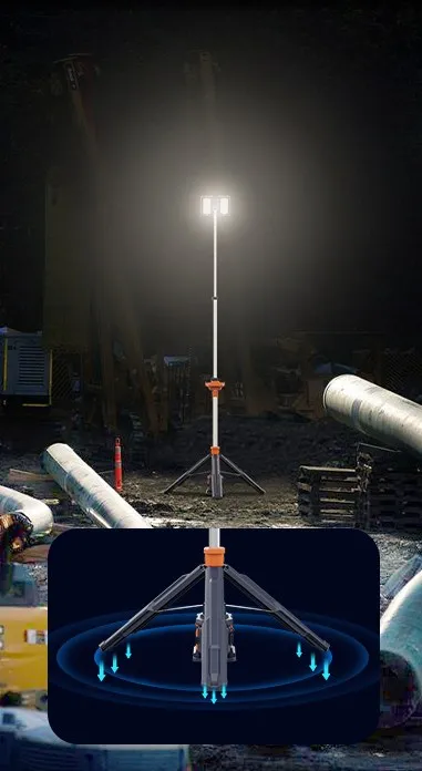 PSL-300 lighting a pipeline site at night