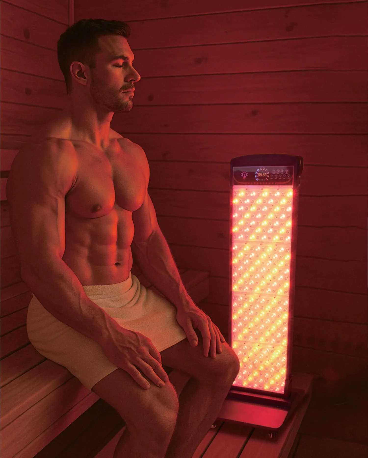 Paneles para sauna, en uso