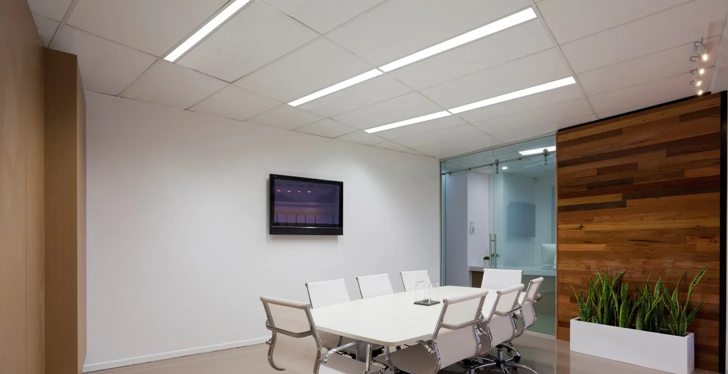 Recessed housings in a meeting room (application example)
