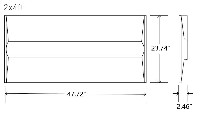 2 × 4 ft: dimensions