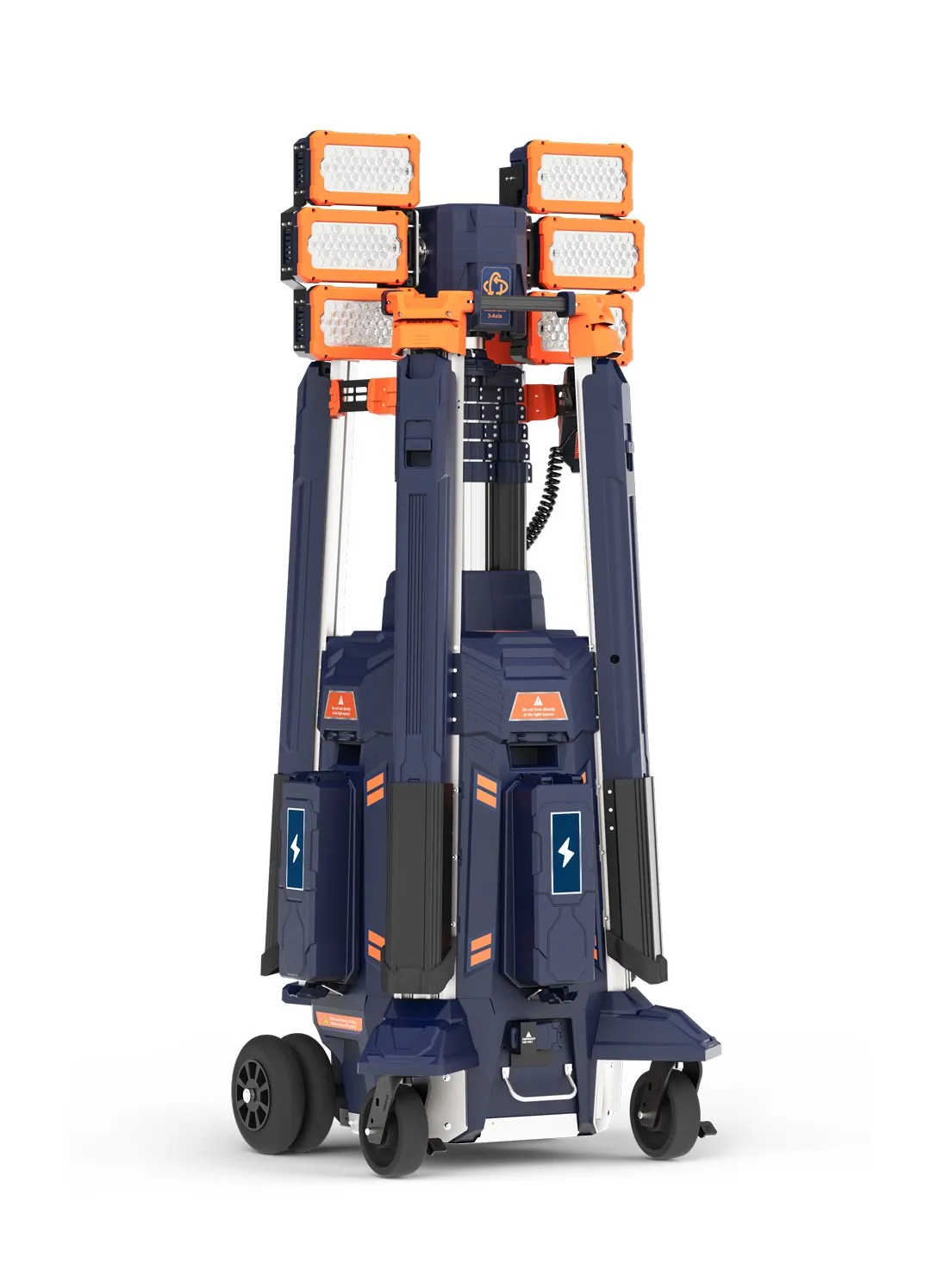 TWR-600 plegada para el transporte, con los cabezales en alto